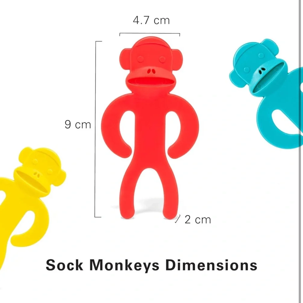 Kikkerland Sock Monkeys Set of 12 Sock Clips